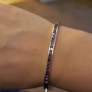 Sterling silver and purple swarovski crystal